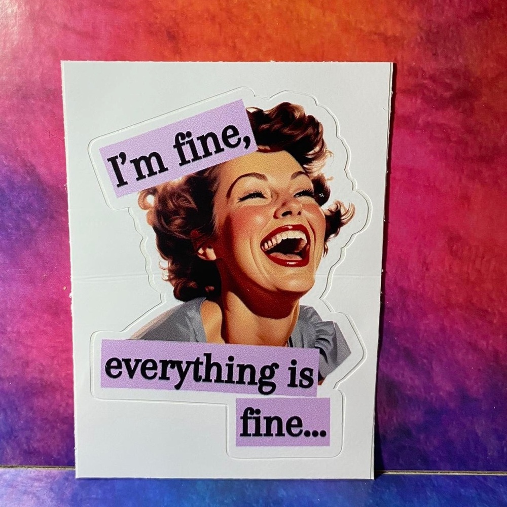 Retro Style Laughing Woman Sticker
